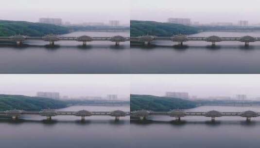 湖南长沙烈士公园风雨桥潇湘阁竖屏航拍高清在线视频素材下载