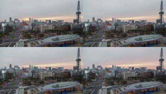 横滨市的日落到夜晚高清在线视频素材下载