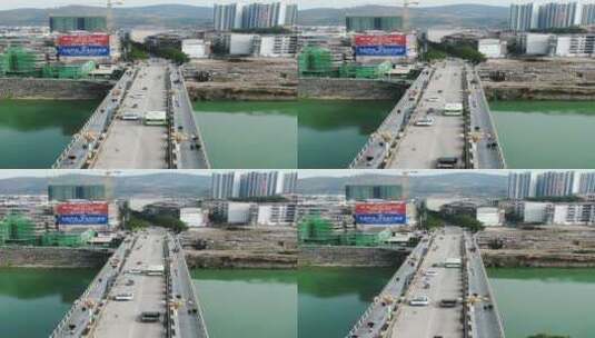 湖南洪江古商城大桥竖屏高清在线视频素材下载