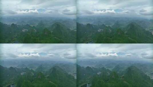 广西桂林喀斯特山脉航拍高清在线视频素材下载