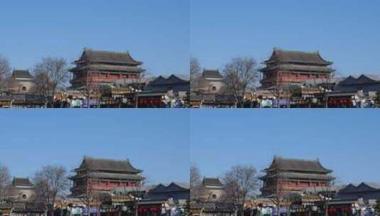 北京钟楼鼓楼高清在线视频素材下载