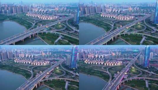 杭州立交桥城市风光高清在线视频素材下载