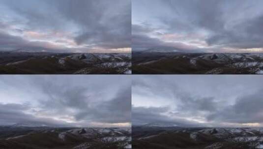 远眺雅拉雪山自然风光延时高清在线视频素材下载