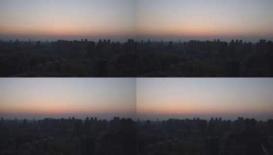 日落时分城市天际线天空的景象高清在线视频素材下载