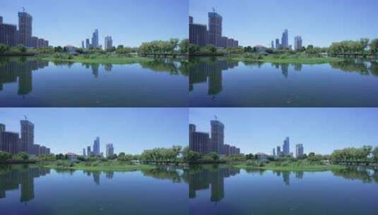 武汉长江二桥四美塘公园高清在线视频素材下载