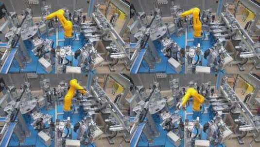 工业机器人 正在生产高清在线视频素材下载