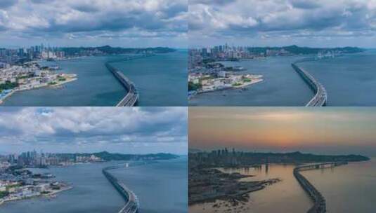 城市记忆航拍，美丽的海景风光高清在线视频素材下载