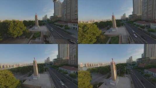 【fpv】武汉防汛纪念碑高清在线视频素材下载