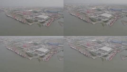 张家港港口航拍4K Dlog高清在线视频素材下载