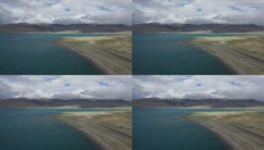 西藏山南拿日雍错G219公路自然风光航拍高清在线视频素材下载