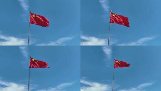 【4K60帧】航拍国旗五星红旗高清在线视频素材下载