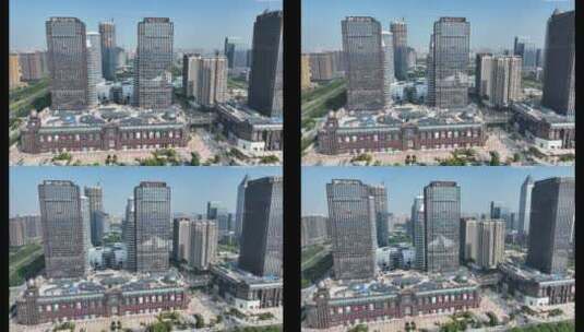 南通城市风光航拍高楼大厦城市建筑高清在线视频素材下载