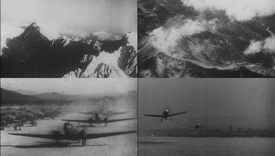驼峰航线对日空战老资料高清在线视频素材下载