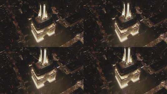 帝国大厦夜晚的景观高清在线视频素材下载