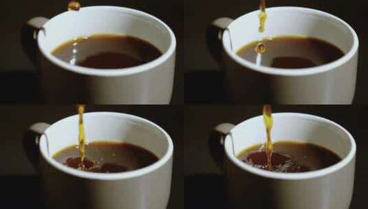 往杯子里倒咖啡高清在线视频素材下载