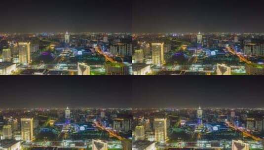 杭州武林广场夜景高清在线视频素材下载