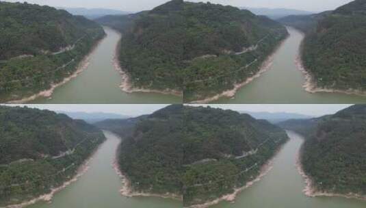 重庆北碚温塘峡景区自然风光航拍高清在线视频素材下载