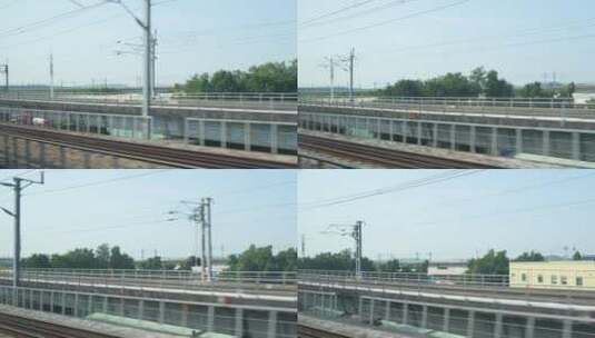 高铁车窗视角铁路实拍高清在线视频素材下载