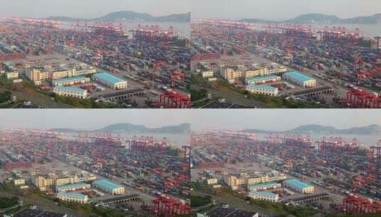上海洋山集装箱码头及物流中心时延高清在线视频素材下载