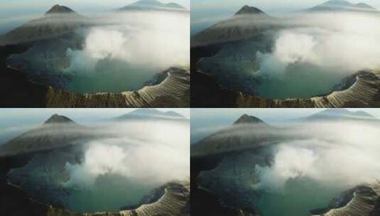 航拍印度尼西火山高清在线视频素材下载