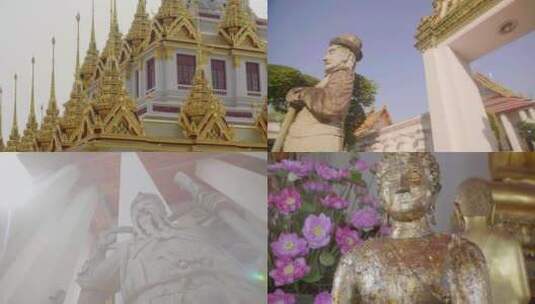 老挝万佛公园塔銮景点高清在线视频素材下载