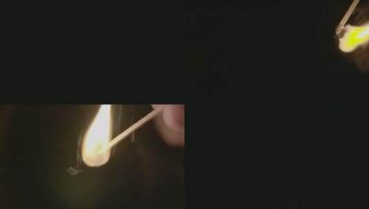 火柴划火柴点燃蜡烛慢镜头LOG高清在线视频素材下载