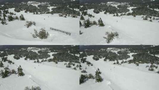航拍雪场雪道高清在线视频素材下载