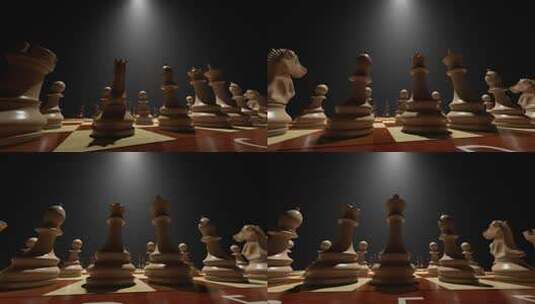 国际象棋 象棋 对弈 思考 棋局高清在线视频素材下载