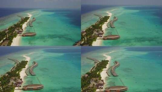 泻湖边岛屿海滩的无人机风景高清在线视频素材下载