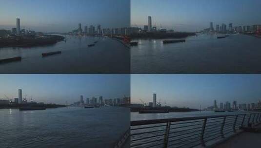 上海航拍外滩金融大厦万国建筑风景黄浦江高清在线视频素材下载