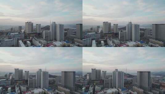 中国黑龙江七台河城市风光航拍高清在线视频素材下载