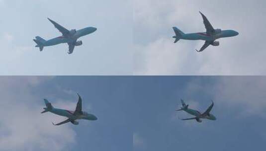 各航空公司飞机起飞升格空镜高清在线视频素材下载
