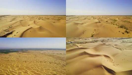 沙漠航拍无人区荒漠黄昏荒凉戈壁高清在线视频素材下载