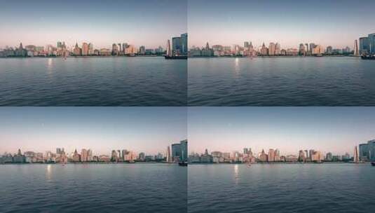 黄浦江上航拍上海外滩万国建筑高清在线视频素材下载