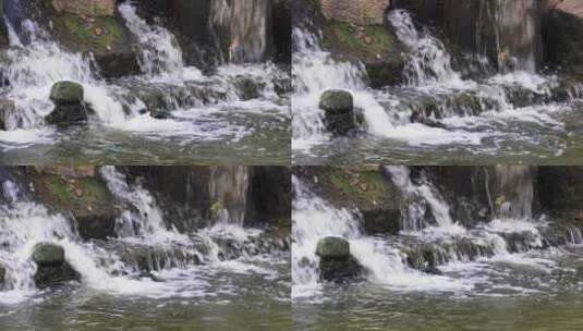 小瀑布 水景观 水花高清在线视频素材下载