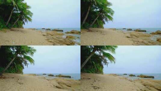 海南三亚海景海边椰树沙滩 椰子树高清在线视频素材下载