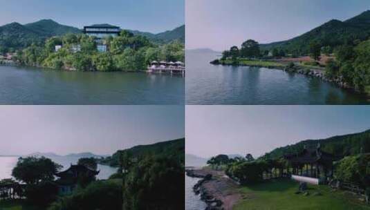 宁波东钱湖航拍风光高清在线视频素材下载