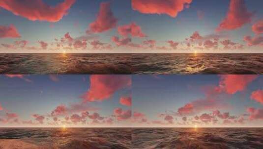 4k大气海洋晚霞云朵背景视频天空背景视频高清在线视频素材下载