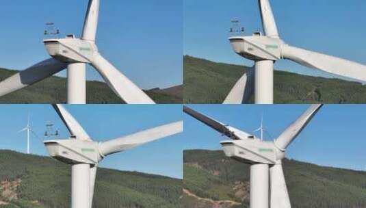 缓慢旋转的风力涡轮机高清在线视频素材下载