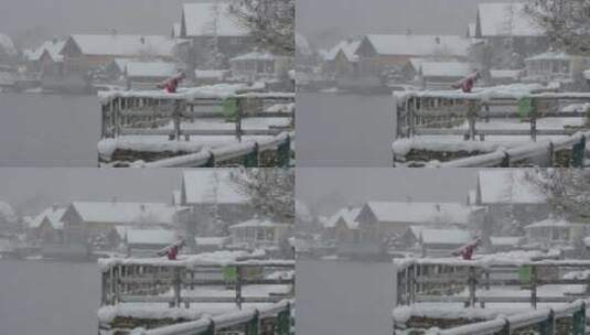 村庄里的雪高清在线视频素材下载