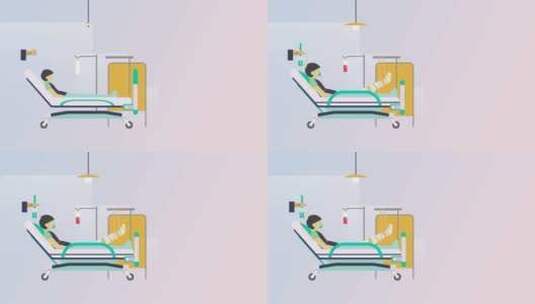 躺在医院病床上的病人高清在线视频素材下载