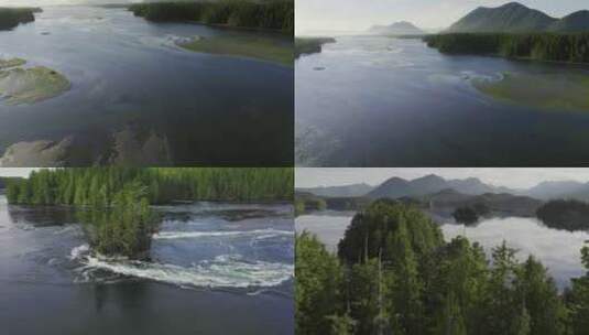 湖泊山脉水资源丰富淡水自然环境优美高清在线视频素材下载