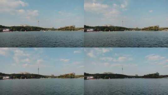 长沙秋天烈士公园湖水风景延时拍摄高清在线视频素材下载