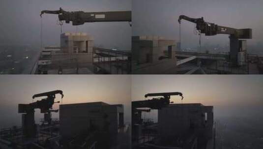深圳南山汉京大厦楼顶塔吊高清在线视频素材下载