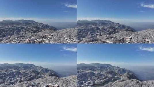 江西庐山风景区冬季雪景航拍视频高清在线视频素材下载