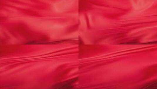 红色丝绸绸缎的质感波纹高清在线视频素材下载