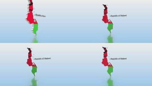 马拉维国旗地图高清在线视频素材下载