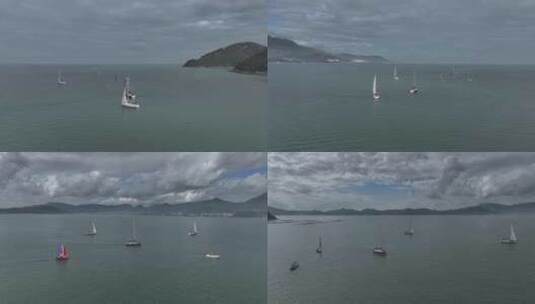 4K航拍游艇帆船（未调色未剪辑版本）7高清在线视频素材下载