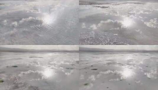 无人机航拍盐湖高清在线视频素材下载