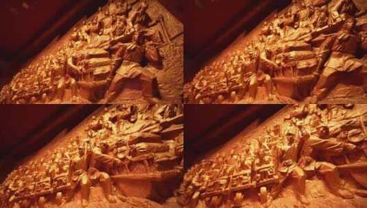 淮海战役纪念馆人民的胜利雕塑高清在线视频素材下载